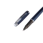 Ручка подарочная роллер, в кожзам футляре, корпус синий, серебро - фото 7294878