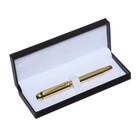 Ручка подарочная перьевая в кожзам футляре, корпус золото, серебро - фото 20795320