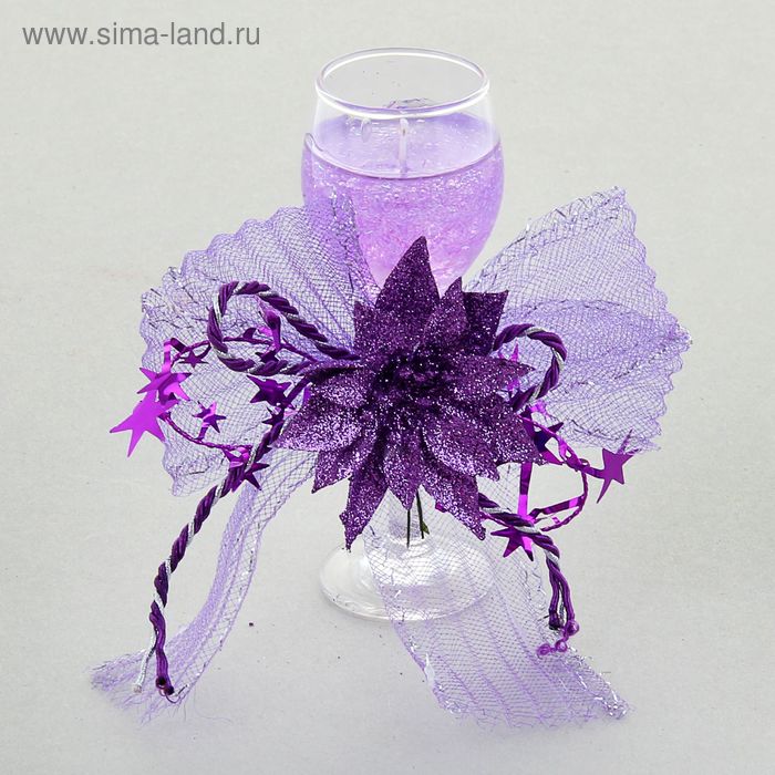 Свеча гелевая "Нежный цветок", цвет фиолетовый - Фото 1
