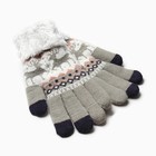 Перчатки женские на иск.меху MINAKU 22 см серый - Фото 1