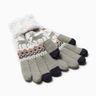 Перчатки женские на иск.меху MINAKU 22 см серый - Фото 2