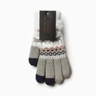Перчатки женские на иск.меху MINAKU 22 см серый - Фото 4