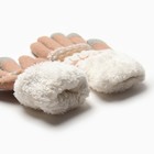 Перчатки женские на иск.меху MINAKU 22 см бежевый - Фото 3