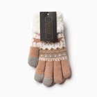 Перчатки женские на искусственном меху MINAKU 22 см бежевый 9614680