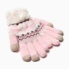 Перчатки женские на иск.меху MINAKU 22 см розовый - фото 319941457