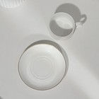 Кофейная пара фарфоровая «Золотая линия», 2 предмета: кружка 130 мл, блюдце d=13,5 см, цвет белый - Фото 3