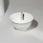 Миска фарфоровая «Золотая линия», 300 мл, цвет белый - Фото 4