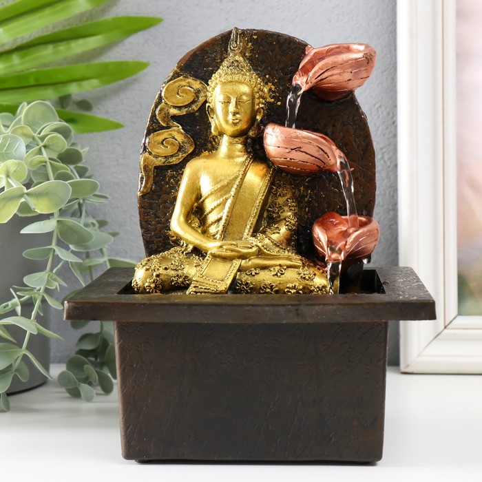 Фонтан настольный от сети &quot;Будда медитирует у фонтана&quot; 13х13х20 см