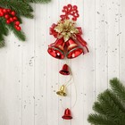 Украшение новогоднее "Уютная сказка" колокольчики олень с узорными рогами, 11х30 см, красный   96927 - фото 319841602