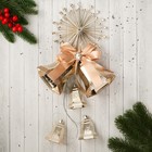 Украшение новогоднее "Уютная сказка" колокольчики лучики бант, 15х47 см, золото - фото 4513801