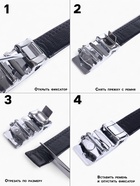 Ремень мужской, 124×3.5 см, пряжка автомат, чёрный - Фото 8