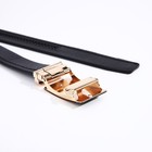 Ремень мужской, ширина 3,5 см, автомат, пряжка металл, цвет чёрный - фото 23004414