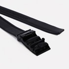 Ремень мужской, ширина 3,5 см, автомат, пряжка тёмный металл, цвет чёрный - фото 26320026