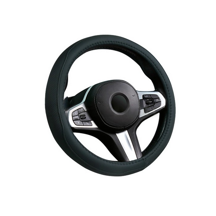 Оплётка на руль CarFashion DERBY, размер M, цвет черный/черный - Фото 1