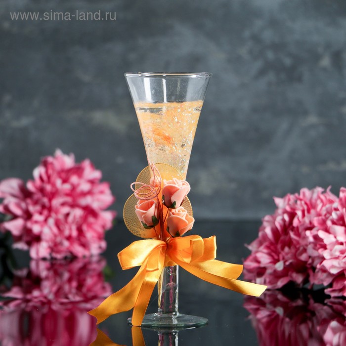 Свеча гелевая "Королевский цветок", цвет оранжевый - Фото 1