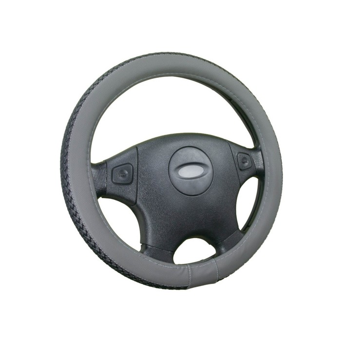 Оплётка на руль CarFashion BRAID, размер M, цвет черный/серый - Фото 1
