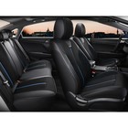 Комплект каркасных чехлов 5D CarFashion MARSHAL PLUS, цвет черный/черный/синий 10021551 - фото 4617909