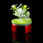 Сувенир световой стекло "Слоник на траве" 6х6х9 см - Фото 1