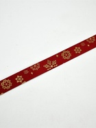 Лента атласная с тиснением «Фигурные снежинки», 15 мм, 23±1 м, красная - Фото 2