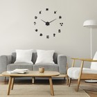 Часы настенные интерьерные для кухни, 3d «Время кофе», наклейка, большие, d=120 см, чёрные - Фото 3