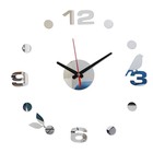 Часы-наклейка, серия: DIY, "Птичка", плавный ход, d-40 см, серебро - Фото 1