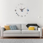 Часы-наклейка, серия: DIY, "Птичка", плавный ход, d-40 см, серебро - фото 7399499