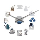 Часы настенные интерьерные для кухни, 3d "Время кофе", наклейка, большие, d-120 см - фото 320040744
