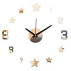 Часы-наклейка, серия: DIY, "Звезды", плавный ход, d-40 см, золото - фото 7391587