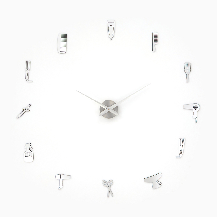 Часы настенные интерьерные, 3d "Салон красоты", наклейка, большие, d-120 см - Фото 1