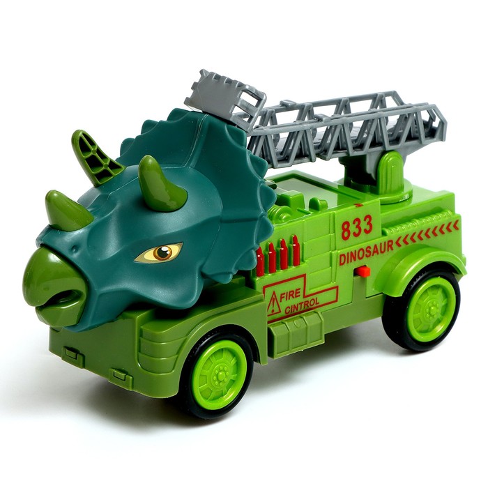 Машина «Динозавр», работает от батареек, свет и звук, МИКС - фото 1884273422
