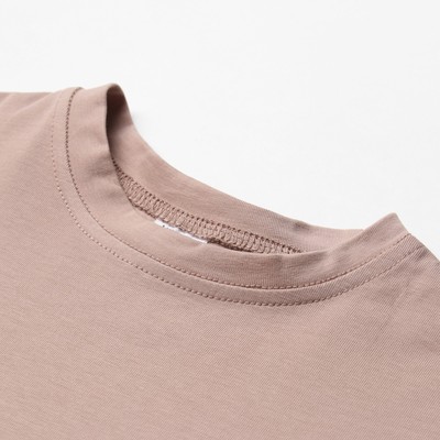 Футболка детская однотонная MINAKU: Basic line kids, бежевая, рост 104-110 см