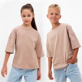 Футболка детская MINAKU:Basic line kids цвет бежевый, рост 122 см 9750934