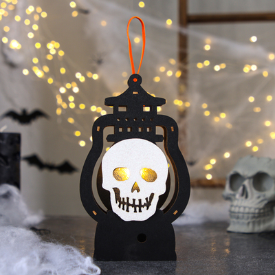 Декор с подсветкой «Фонарь с черепом», 3×10.5×17.5 см
