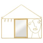 Держатель для ювелирных украшений с зеркалом, 40×20×3 см, цвет золотой - фото 10835003