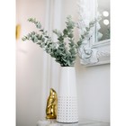 Декоративная ваза «Арт деко», 10×10×25 см, цвет белый с золотом - Фото 6