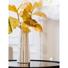 Декоративная ваза «Арт деко», 12×12×30 см, цвет белый с золотом - Фото 6
