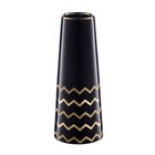 Декоративная ваза «Арт деко», 10×10×25 см, цвет чёрный с золотом - фото 299105770