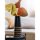 Декоративная ваза «Арт деко», 10×10×25 см, цвет чёрный с золотом - Фото 7