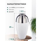 Декоративная ваза «Шик», 12,5×12,5×25 см, цвет белый с серебром - Фото 3