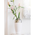 Декоративная ваза «Шик», 12,5×12,5×25 см, цвет белый с серебром - Фото 5
