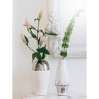Декоративная ваза «Шик», 12,5×12,5×25 см, цвет белый с серебром - Фото 6