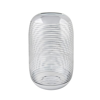 Декоративная ваза из стекла с cеребряным напылением, 15×15×27 см, цвет серебристый