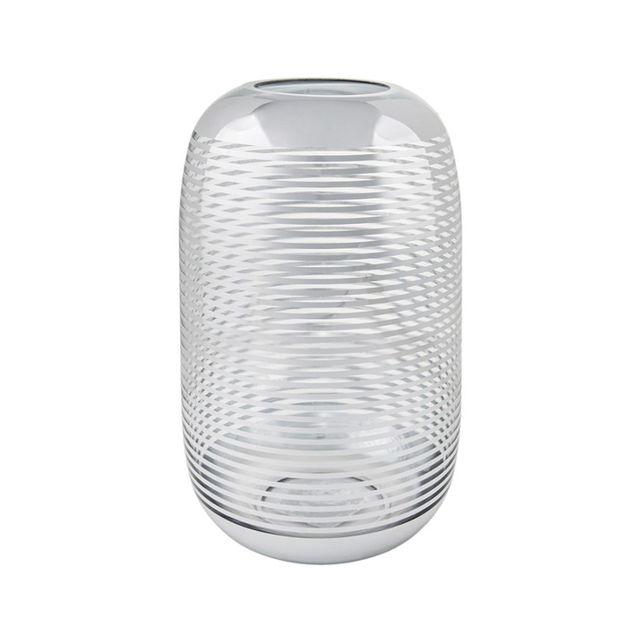 Декоративная ваза из стекла с cеребряным напылением, 15×15×27 см, цвет серебристый - Фото 1