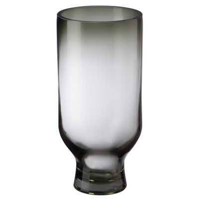 Декоративная ваза из цветного стекла, 12×12×25 см, цвет серый