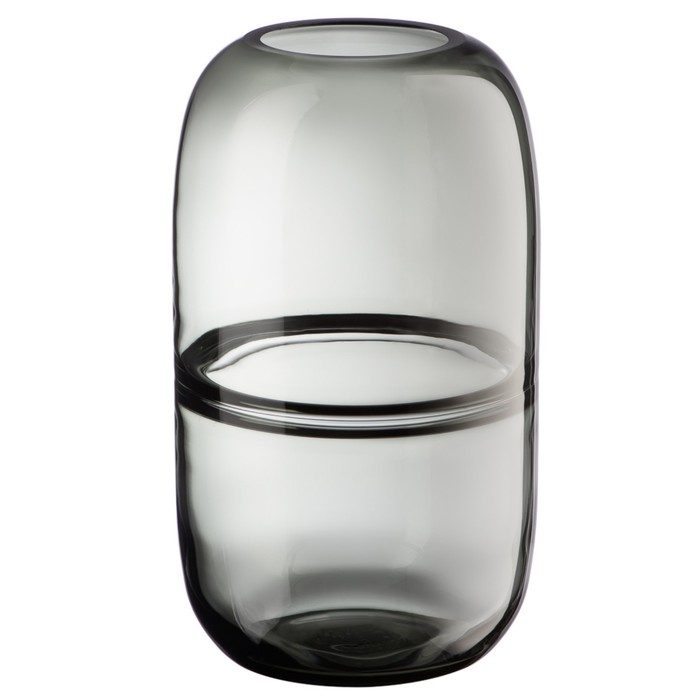 Декоративная ваза из дымчатого стекла, 14,7×14,7×27 см, цвет серый - Фото 1