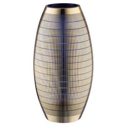 Декоративная ваза из стекла с золотым напылением, 15,5×15,5×30 см, цвет золотой