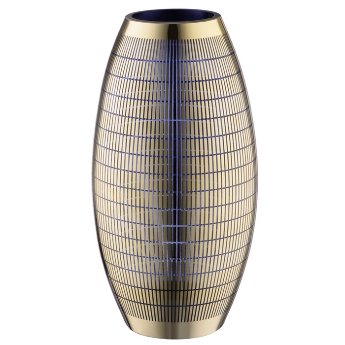 Декоративная ваза из стекла с золотым напылением, 15,5×15,5×30 см, цвет золотой - Фото 1