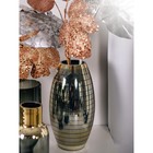 Декоративная ваза из стекла с золотым напылением, 15,5×15,5×30 см, цвет золотой - Фото 5