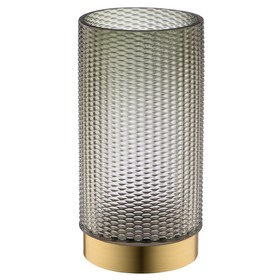 Декоративная ваза из цветного стекла с золотым напылением, 12,5×12,5×24 см, цвет серый