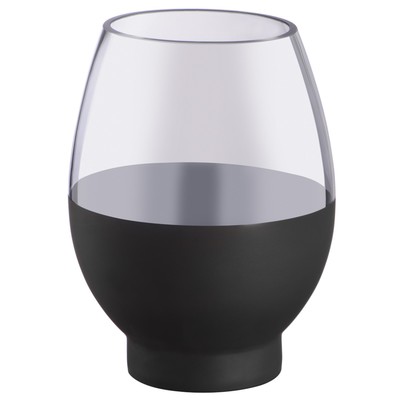 Декоративная ваза из стекла с напылением, 15×15×20 см, цвет серо-чёрный